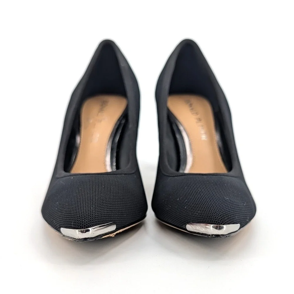 Donald Pliner‎ Ezra Black Mesh Metal Cap Toe Pumps Size 6.5M